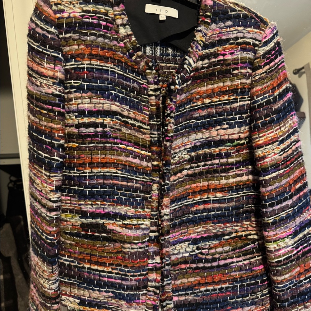 IRO Black and Pink Blazer Classic Tweed Style